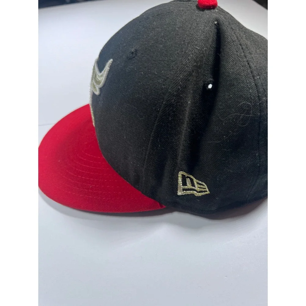 New Era Chicago Bulls Snapback Hat Mens M/L Black Red 1991 Champions 9FIFTY NBA